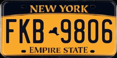 NY license plate FKB9806