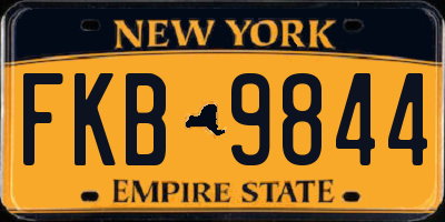 NY license plate FKB9844