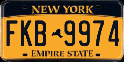 NY license plate FKB9974