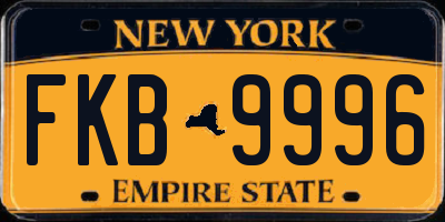 NY license plate FKB9996