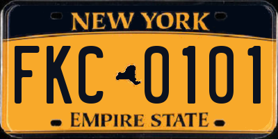 NY license plate FKC0101