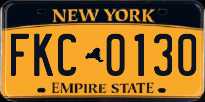NY license plate FKC0130