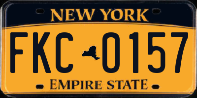 NY license plate FKC0157