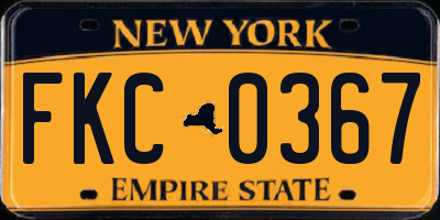 NY license plate FKC0367