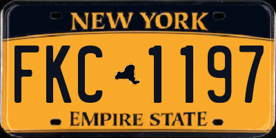 NY license plate FKC1197