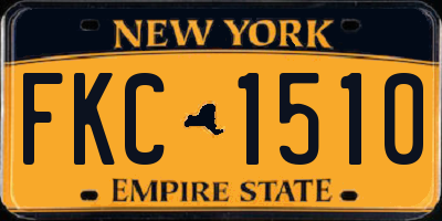 NY license plate FKC1510