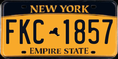 NY license plate FKC1857