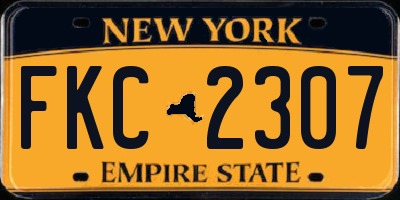 NY license plate FKC2307