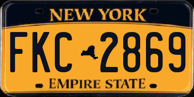 NY license plate FKC2869