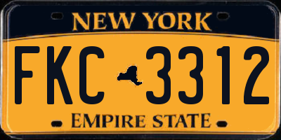 NY license plate FKC3312