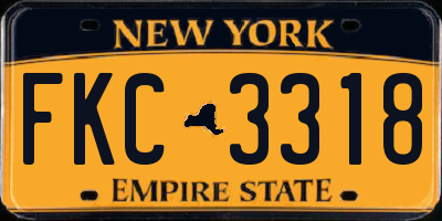 NY license plate FKC3318
