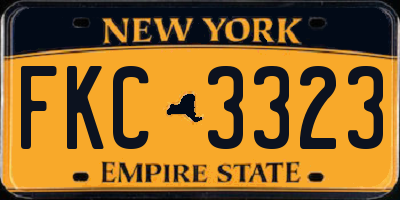 NY license plate FKC3323