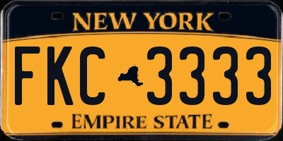 NY license plate FKC3333