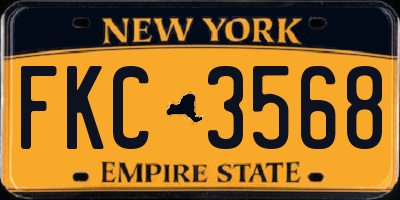NY license plate FKC3568