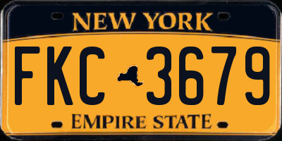 NY license plate FKC3679