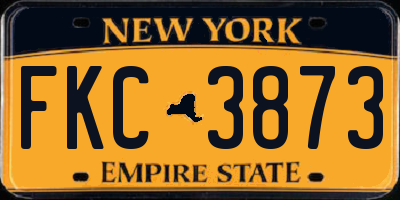 NY license plate FKC3873
