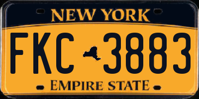NY license plate FKC3883