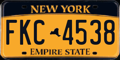 NY license plate FKC4538