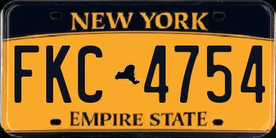 NY license plate FKC4754
