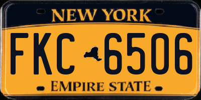 NY license plate FKC6506