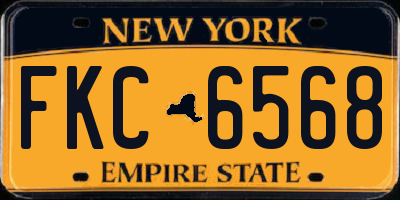 NY license plate FKC6568