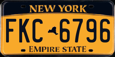 NY license plate FKC6796