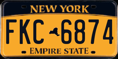 NY license plate FKC6874