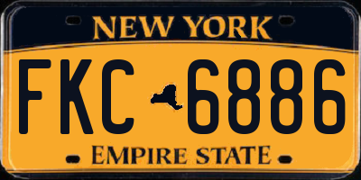 NY license plate FKC6886
