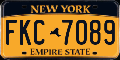 NY license plate FKC7089