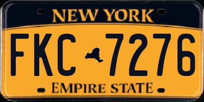 NY license plate FKC7276