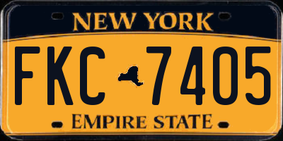 NY license plate FKC7405