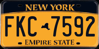 NY license plate FKC7592