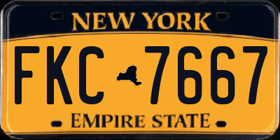 NY license plate FKC7667