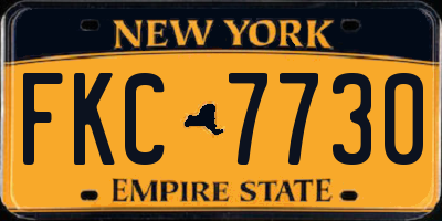 NY license plate FKC7730