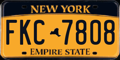 NY license plate FKC7808