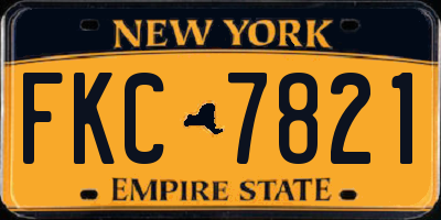 NY license plate FKC7821