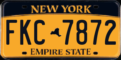 NY license plate FKC7872
