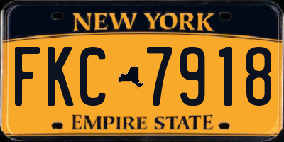 NY license plate FKC7918
