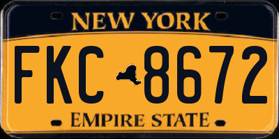 NY license plate FKC8672