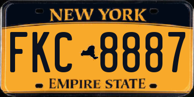 NY license plate FKC8887