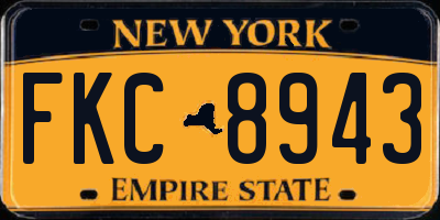 NY license plate FKC8943
