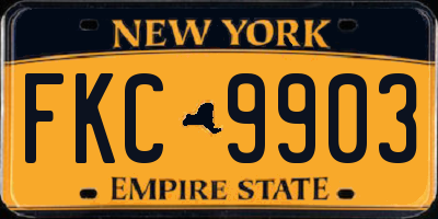 NY license plate FKC9903