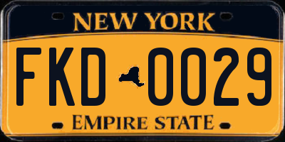 NY license plate FKD0029