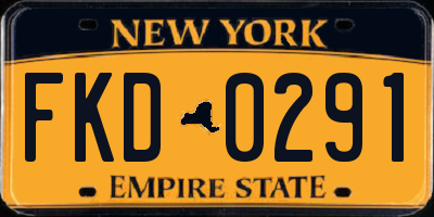 NY license plate FKD0291
