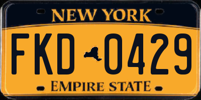 NY license plate FKD0429