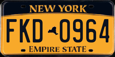 NY license plate FKD0964
