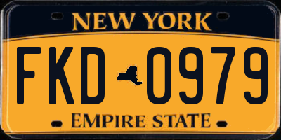 NY license plate FKD0979