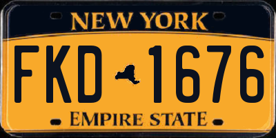 NY license plate FKD1676