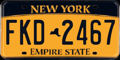 NY license plate FKD2467