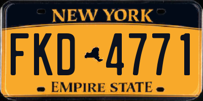 NY license plate FKD4771